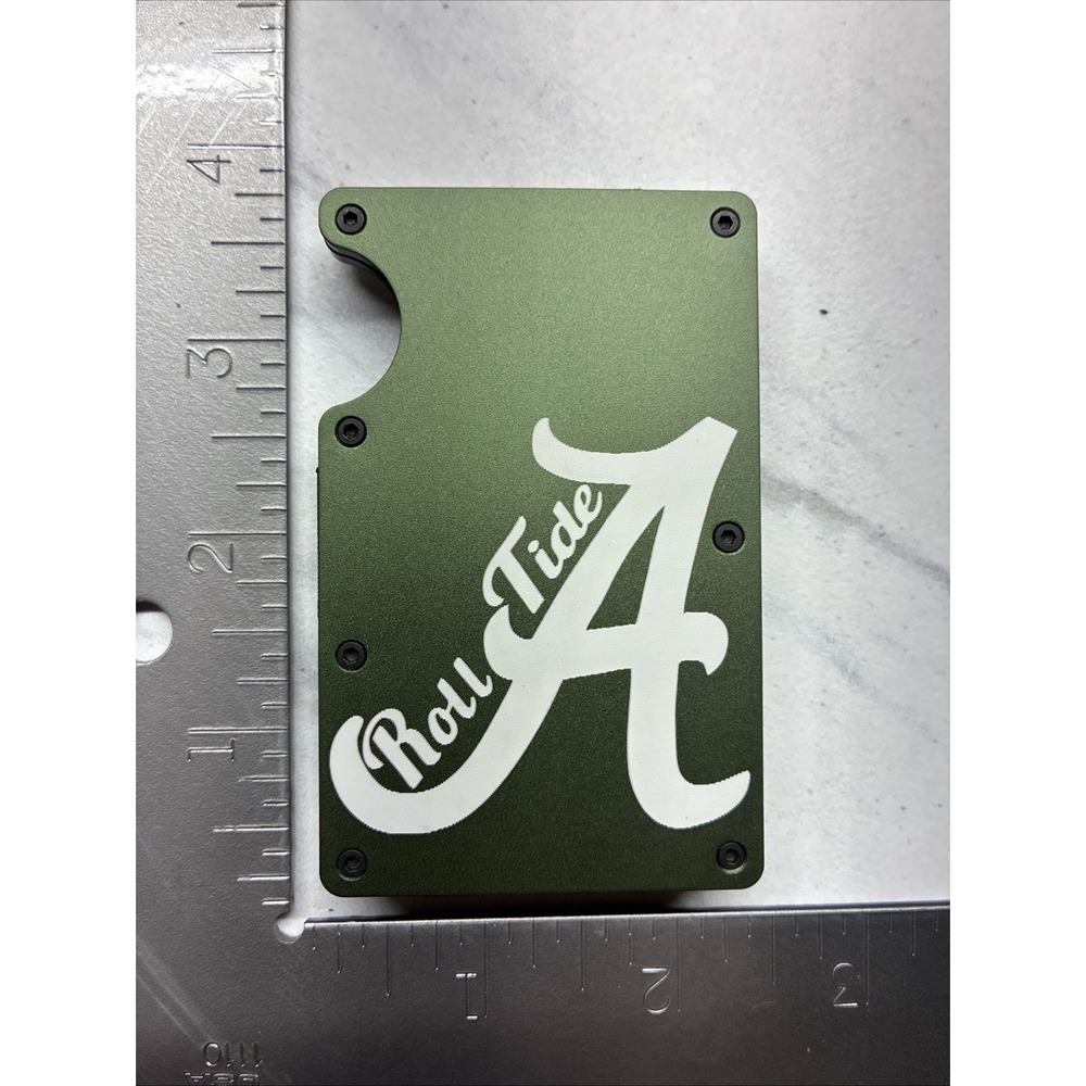 Metal Slim Alabama Roll Tide Logo RFID Blocking Wallet